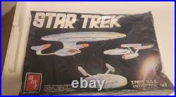 Star Trek 3 Piece U. S. S Enterprise Set Model Kit 1989 AMT ERTL 6618
