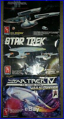 Star Trek AMT ERTl Lot of 3 U. S. S. Enterprise Model kits unused #6693-8617-6675
