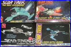 Star Trek TNG Vorcha Battle Cruiser, Bird of Prey, TMP, TOS 4 Klingon Model Kits