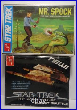 Star Trek Tv Mr. Spock Model Kit & Vulcan Shuttle Amt Model Kit New Sealed