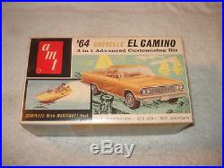 VINTAGE 1964 AMT 3 in 1 CHEVELLE EL CAMINO BOAT MODEL CAR KIT #6734-200 ORIGINAL