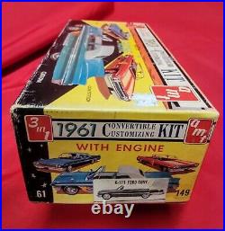 VINTAGE AMT 1961 FORD CONVERTIBLE CUSTOMZING K-111 MODEL KIT WithORIG BOX & INST