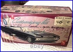 VINTAGE AMT 1962 K912 CORVETTE CONVERTIBLE MODEL KIT OPEN BOX Unassembled Kit