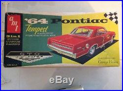 VINTAGE AMT 1964 PONTIAC GTO ORIGINAL KIT #T5624 BUILT UNPAINTED withBOX