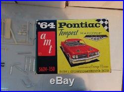 VINTAGE AMT 1964 PONTIAC GTO ORIGINAL KIT #T5624 BUILT UNPAINTED withBOX