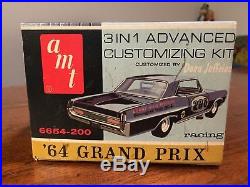 VINTAGE NIB SEALED AMT 1964 Pontiac GRAND PRIX 3-in-1 Annual Kit 6654 Model Kit