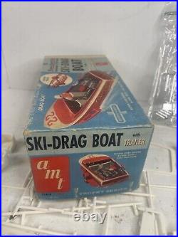 VINTAGE ORIGINAL 1/25 SCALE 1963 AMT SKI-DRAG BOAT WithTRAILER
