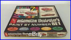 VTG 1960's AMT Models Automotive Illustrator's Paint By Number Set MIB Mint