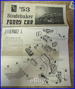 VTG AMT 53 Stude Studebaker 392 Model Car Kit 1/25 Funny Car Hot Rod Drag 1/25