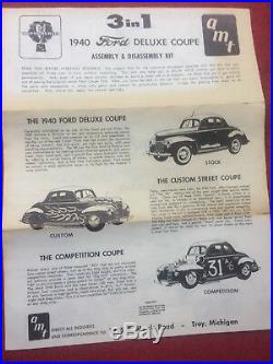 Vintage 1960 NOS AMT 1940 Ford 3 In 1 Trophy Series Customizing Kit