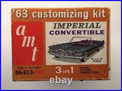 Vintage 1963 Imperial Convertible AMT 3 in 1 Model Car Kit #06-813