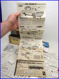 Vintage 1964 Amt 3 In 1 Ford Galaxie 500xl 125 Model Kit #6114-200 Unbuilt
