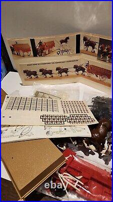 Vintage 1970'S Budweiser Clydesdale 8-Horse Hitch 1/20 Scale AMT Model Kit UNBUI