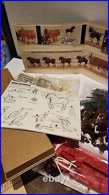 Vintage 1970'S Budweiser Clydesdale 8-Horse Hitch 1/20 Scale AMT Model Kit UNBUI