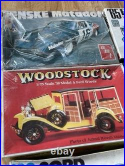Vintage 1970's Model Car Kit Lot of 8 Revell AMT Testors 125 1/25 1 sealed EXC