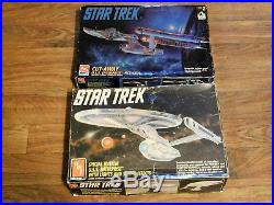 Vintage 1990's Set Of 2 Star Trek Amt Models U. S. S. Enterprise Scale Model Kits