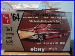 Vintage 1/25 AMT'64 Ford Galaxie 500XL 3 in 1 Complete & Unstarted FREE SHIP