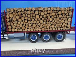 Vintage 1/25 Peterbilt Log Truck Model Kit Customized 1970s Blue Red Pro Built