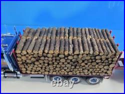 Vintage 1/25 Peterbilt Log Truck Model Kit Customized 1970s Blue Red Pro Built