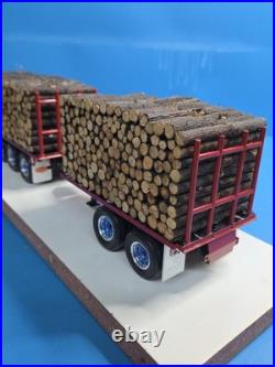 Vintage 1/25 Peterbilt Log Truck Model Kit Customized 1970s Blue Red Pro Built