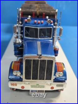 Vintage 1/25 Peterbilt Log Truck Model Kit Customized 1970s Blue Red Pro Built
