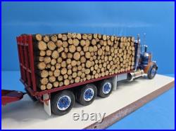 Vintage 1/25 Peterbilt Log Truck Model Kit Customized 1970s Blue Red Pro Built