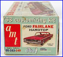 Vintage AMT 125 Scale 1963 Ford Fairlane Hardtop Model Car Kit 05-163-149