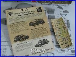 Vintage AMT 1939 / 1940 Ford Deluxe Sedan 3'n1 Customizing Model Car Kit #240 EX