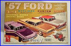 Vintage AMT 1957 FORD 2DR. HARDTOP 3in1 MODEL KIT 1/25 T-157-200 GEORGE BARRIS