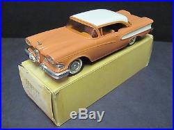 Vintage AMT 1958 Edsel Pacer Hardtop, Snow White over Sunset Coral, MINT IN BOX