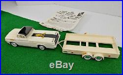 Vintage AMT 1960 Ford F-100 Pickup Model Kit Custom Built WithCar Trailer Rare