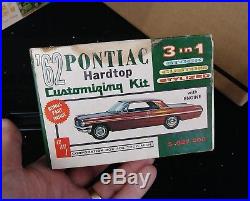 Vintage AMT 1962 PONTIAC BONNEVILLE CUSTOMIZING MODEL KIT 1/25 With BOX, SCREWS