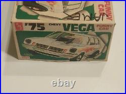 Vintage AMT 1975 Chevy Vega Funny Car Model Kit Opened Box