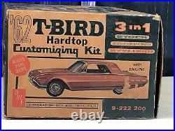 Vintage AMT 3 in 1 1962 HARDTOP THUNDERBIRD T-Bird Customizing Kit 125 S-222