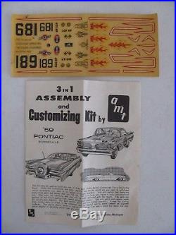 Vintage AMT 3 in 1 Customizing Kit 1959 Pontiac Bonneville Hard Top #139 NIB