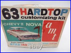 Vintage AMT 63 Chevy II Nova Hardtop 3 in 1 Customizing 125 Model Kit 5723-149