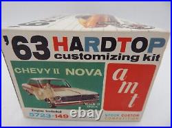 Vintage AMT 63 Chevy II Nova Hardtop 3 in 1 Customizing 125 Model Kit 5723-149