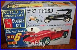 Vintage AMT Double Kit'27 T-Ford & XR-6 Hot Rod Plastic Model Kit Unassembled