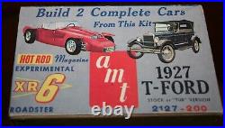 Vintage AMT Double Kit'27 T-Ford & XR-6 Hot Rod Plastic Model Kit Unassembled