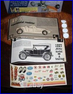 Vintage AMT Double Kit'27 T-Ford & XR-6 Hot Rod Plastic Model Kit Unassembled
