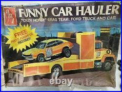 Vintage AMT Funny Car Hauler Crazy Horse Drag Team Model Kit T448 Unbuilt RARE