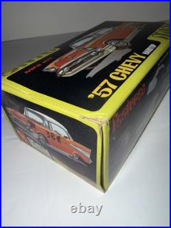 Vintage AMT Mini Kit'57 Yellow Chevy Hardtop Model Car Kit 143 Plastic NOS