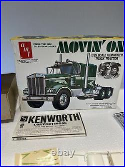 Vintage AMT Movin' On Kenworth Truck Tractor 1/25 Scale Plastic Model Kit 1979