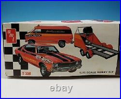 Vintage AMT Red Alert Racing Team Model Kit 1970 Chevelle Van Trailer Box T-550