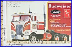 Vintage AMT USA 1/25 Model Kit Budweiser Peterbilt 352 Pacemaker Cabover Truck