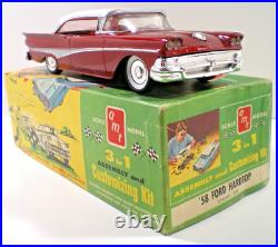 Vintage Amt 1958 Ford Hardtop 3 In 1 Kit 1/25 Scale Model Car Built Stock #3fkht