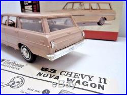 Vintage Amt 1963 Chevy II Nova Station Wagon 1/25 Scale Car Model In Box 1960's