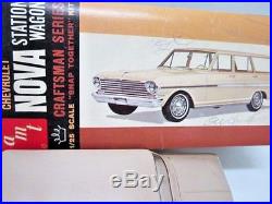 Vintage Amt 1963 Chevy II Nova Station Wagon 1/25 Scale Car Model In Box 1960's