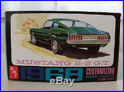Vintage Amt (1968)'68 Ford Mustang 2+2 G. T. Fastback Customizing Model Kit