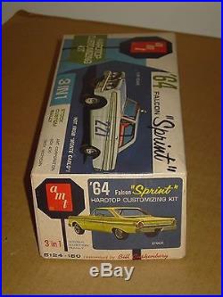 Vintage Amt 3 In 1 1964 Ford Falcon Sprint 1/25 Scale Model Car Kit Nice